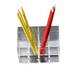 Learning Tools Transparent Plastic Large-Capacity Tiered Minimalist Pen Holder